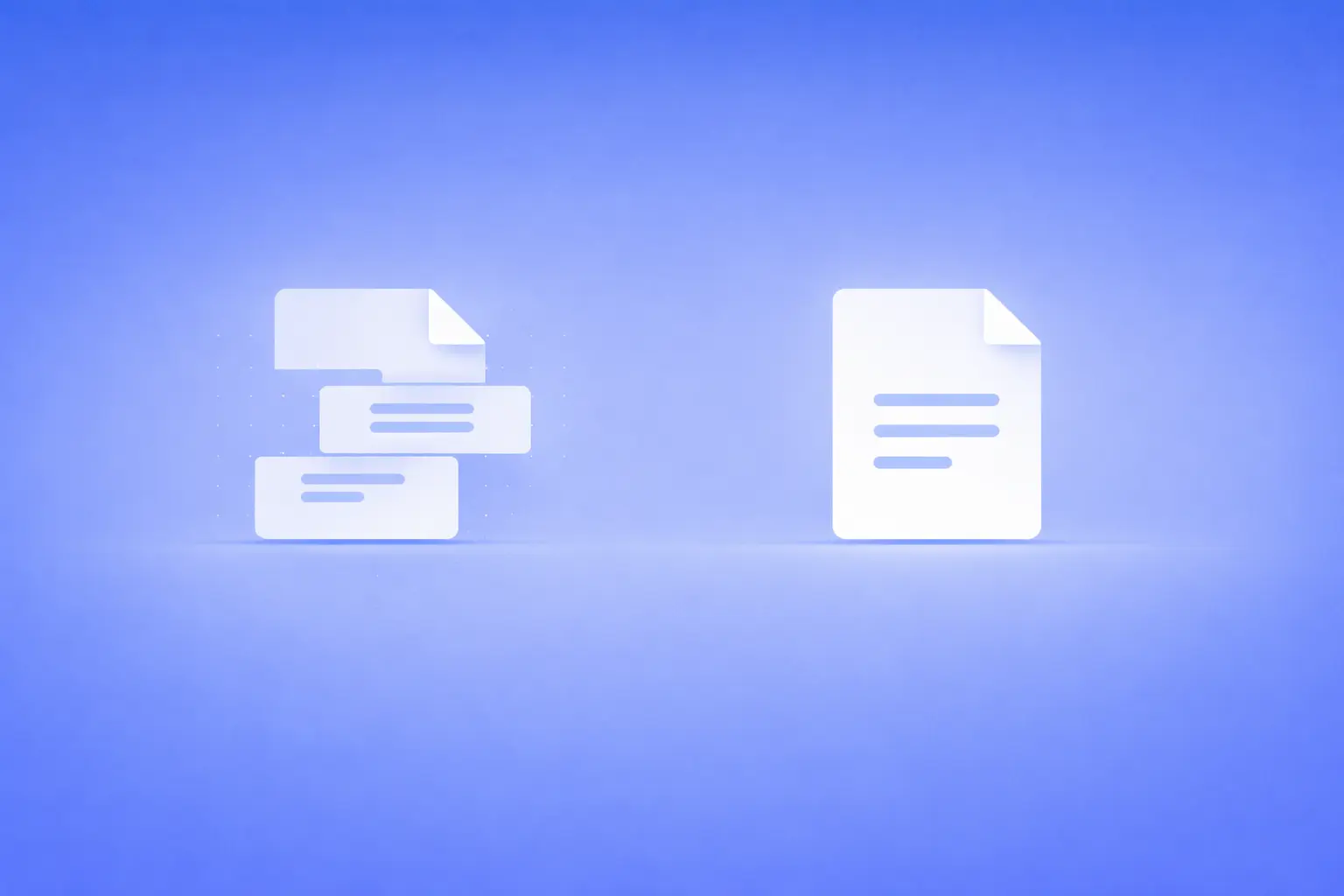 Conceptual illustration comparing fragmented content with a fully intact version, representing the difference between partial and full content consumption