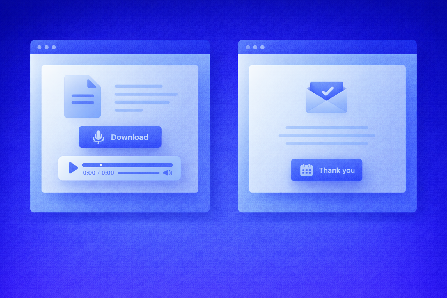 Illustration of an accounting firm resource page with a PDF download, audio guide, and consultation call to action.